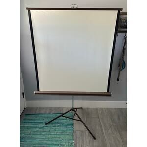 Vintage Da-Lite Silver Pacer 40" X 40" Projection Movie Screen, Silver